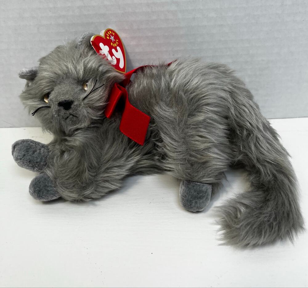 NEW Ty Beanie Baby BEANIE long hair persian cat 8" collectible cuteness